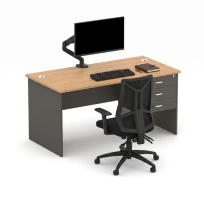 Wonder Straight Desk Oak/Charcoal