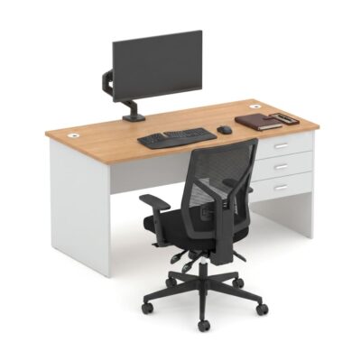 Wonder Straight Desk Oak/White