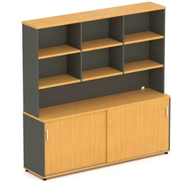 Wonder Credenza & Hutch Beech/Charcoal