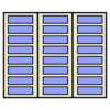 24 totes, 3 columns