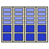 24 totes, 4 columns