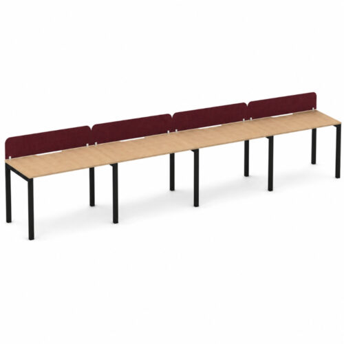Apex 4 Person Inline Desk with Zorba Screens