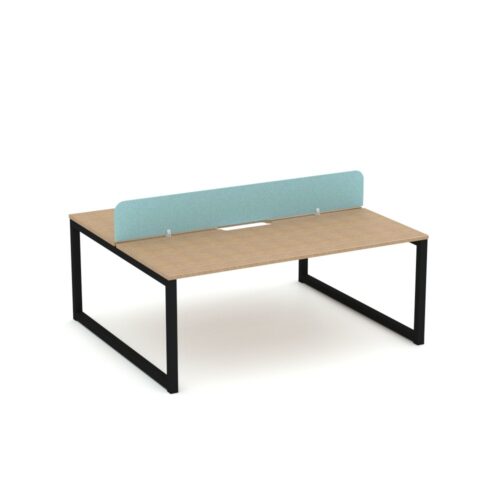 Apex Loop Leg 2 Person Double Desk with Zorba Screens