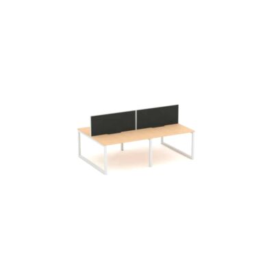 Apex Loop 4 Person Double Desk with Screen