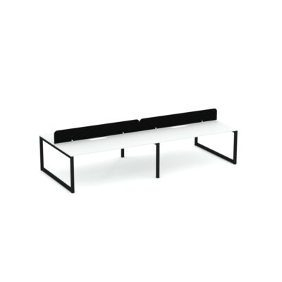 Apex Loop Leg 4 Person Double Desk with Zorba Screens