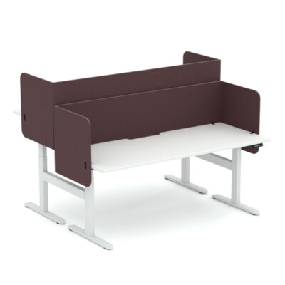 Ascend 2P Height Adjustable Desk With Wrap Around Zorba Screens