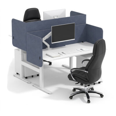 Ascend 2P Height Adjustable Desk With Wrap Around Zorba Screens