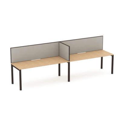 Apex 2 Person Inline Desk With Return Screen