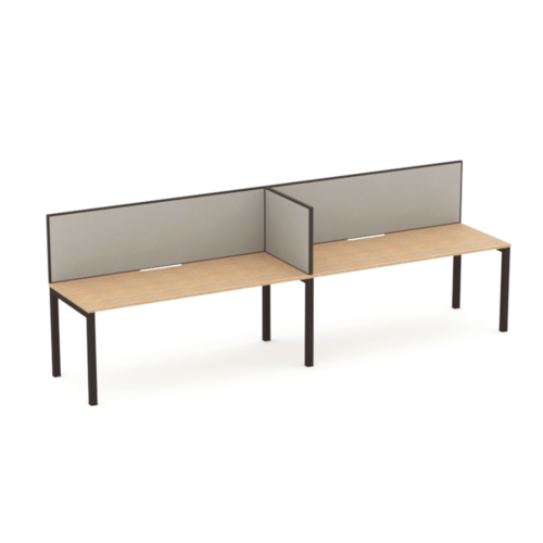 Apex 2 Person Inline Desk With Return Screen