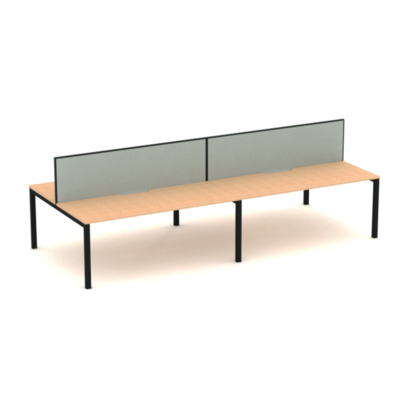 Apex 4 Person Double Desk with Screen
