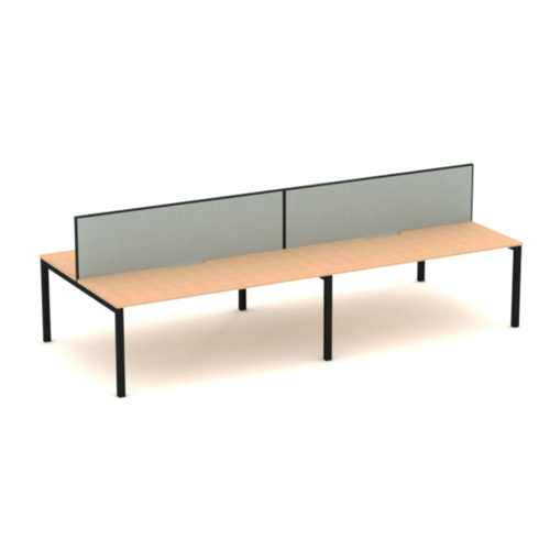 Apex 4 Person Double Desk with Screen
