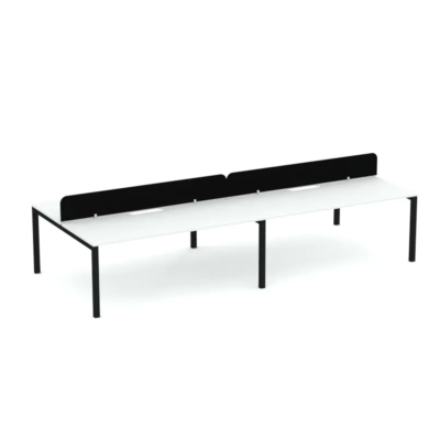 Apex 4 Person Double Desk with Zorba Screens