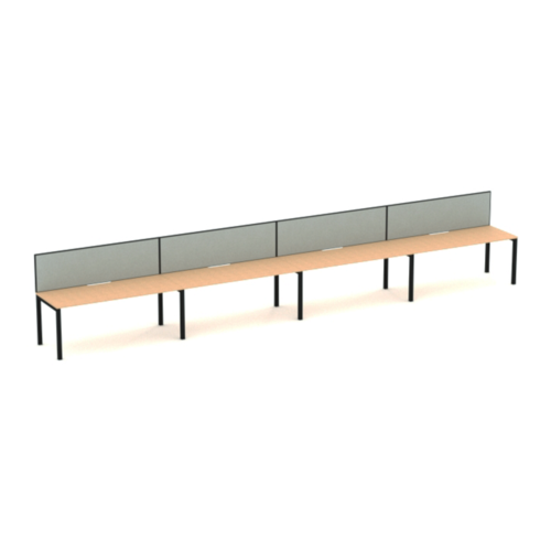 Apex 4 Person Inline Desk with Screen