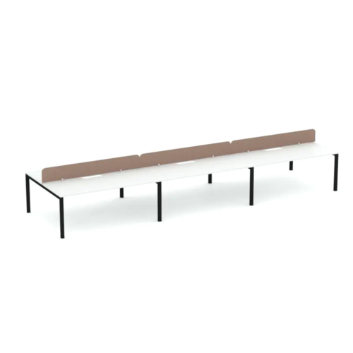 Apex 6 Person Double Desk with Zorba Screens