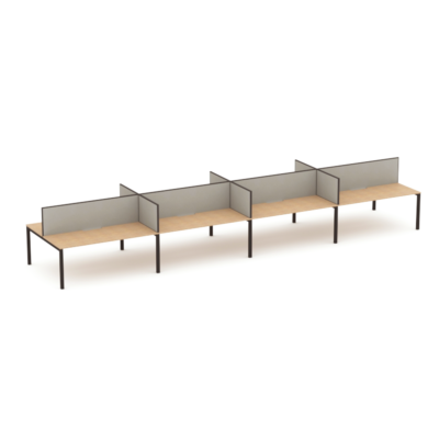 Apex 8 Person Double Desk With Return Screen