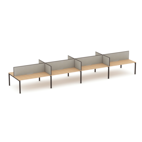 Apex 8 Person Double Desk With Return Screen