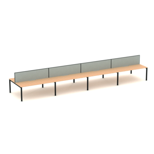 Apex 8 Person Double Desk with Screen