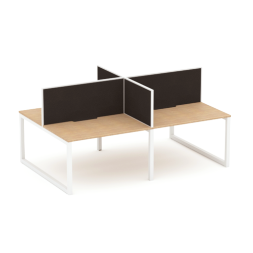 Apex Loop 4 Person Double Desk With Return Screen