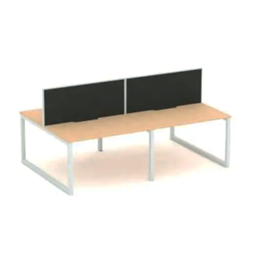 Apex Loop 4 Person Double Desk with Screen