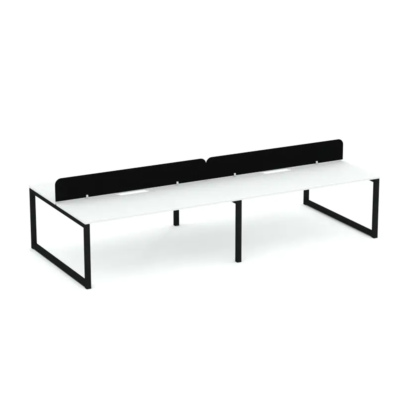 Apex Loop Leg 4 Person Double Desk with Zorba Screens