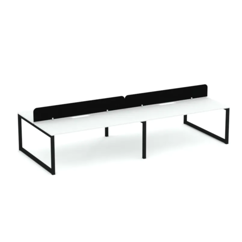 Apex Loop Leg 4 Person Double Desk with Zorba Screens