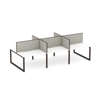 Apex Loop 6 Person Double Desk With Return Screen