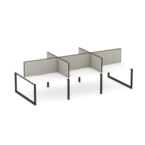 Apex Loop 6 Person Double Desk With Return Screen
