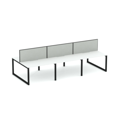 Apex Loop 6 Person Double Desk with Screen