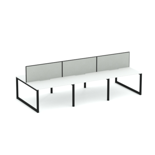 Apex Loop 6 Person Double Desk with Screen