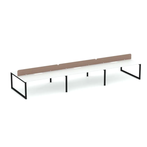 Apex Loop Leg 6 Person Double Desk with Zorba Screens