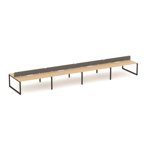 Apex Loop Leg 8 Person Double Desk with Zorba Screens