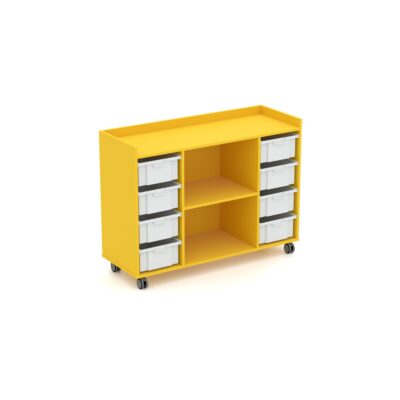 Betty Mobile Tote Tray Storage - 2 Columns with shelves