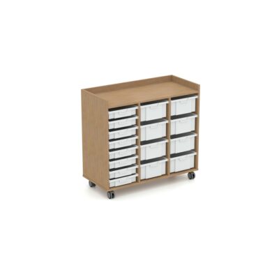 Betty Mobile Tote Tray Storage - 3 Columns