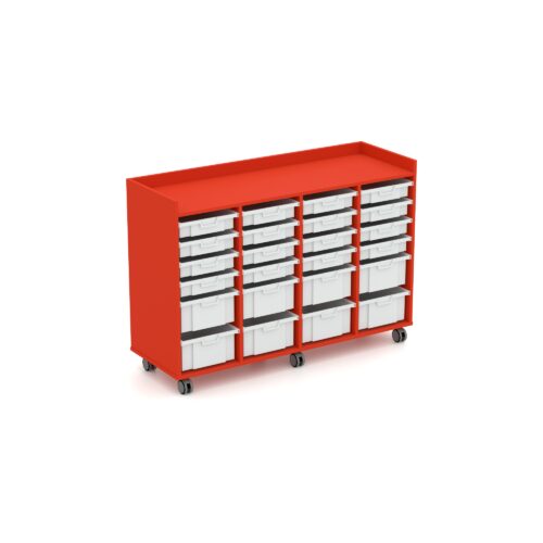 Betty Mobile Tote Tray Storage - 4 Columns